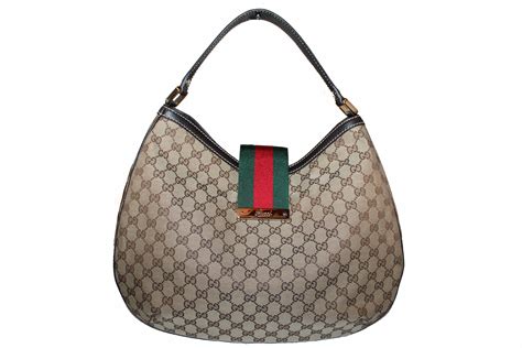 gucci light brown monogra on top and ends of handbag|authentic Gucci hobo bag.